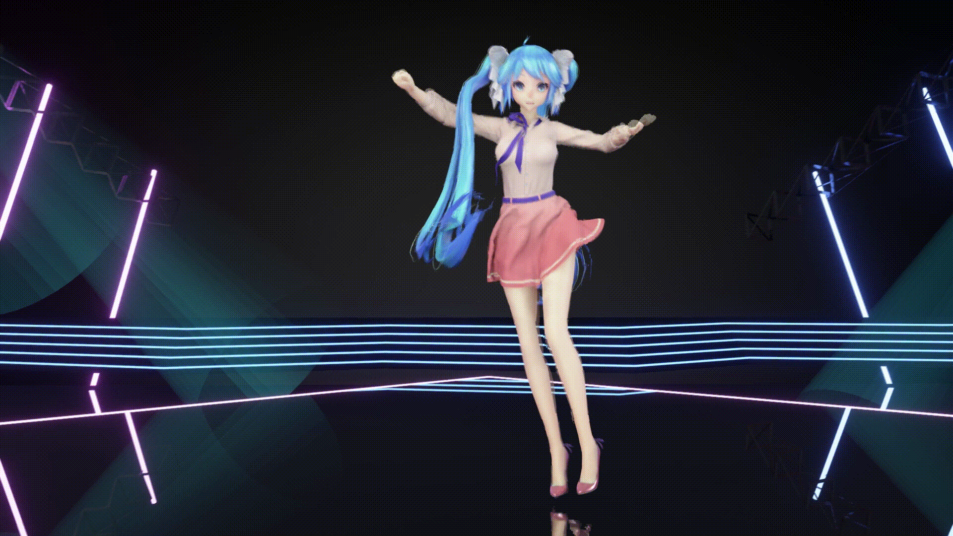 [MMD纸片人/布料解算]初音   Catch The Wave-第5张-动漫-飞雪ACG