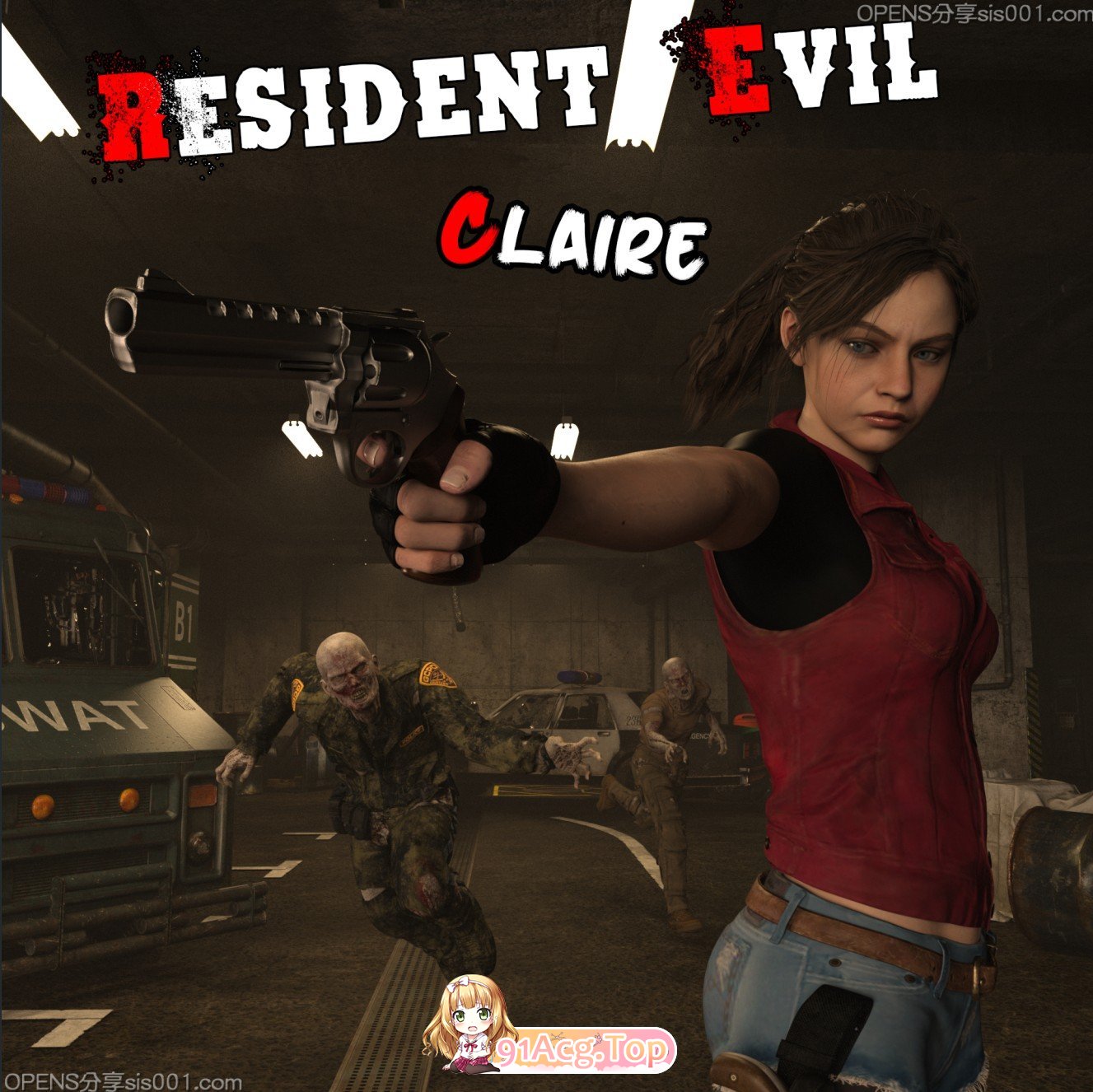 [3D]生化危机-克莱尔+嗜欲魅魔 [绞首][FM/350M/百度]-第1张-漫画-飞雪ACG