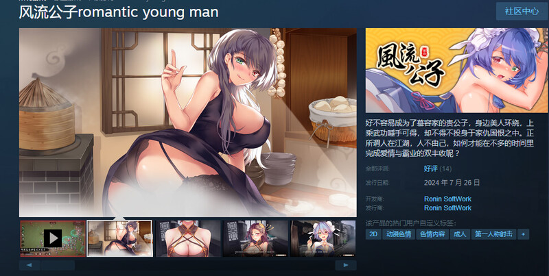 【柔鸽ACT/武侠厚宫/冻泰/官忠】丰刘工紫（romantic young man）V1.4 STEAM官忠+DLC【600MB/FM-百度直连】-第3张-游戏-飞雪ACG